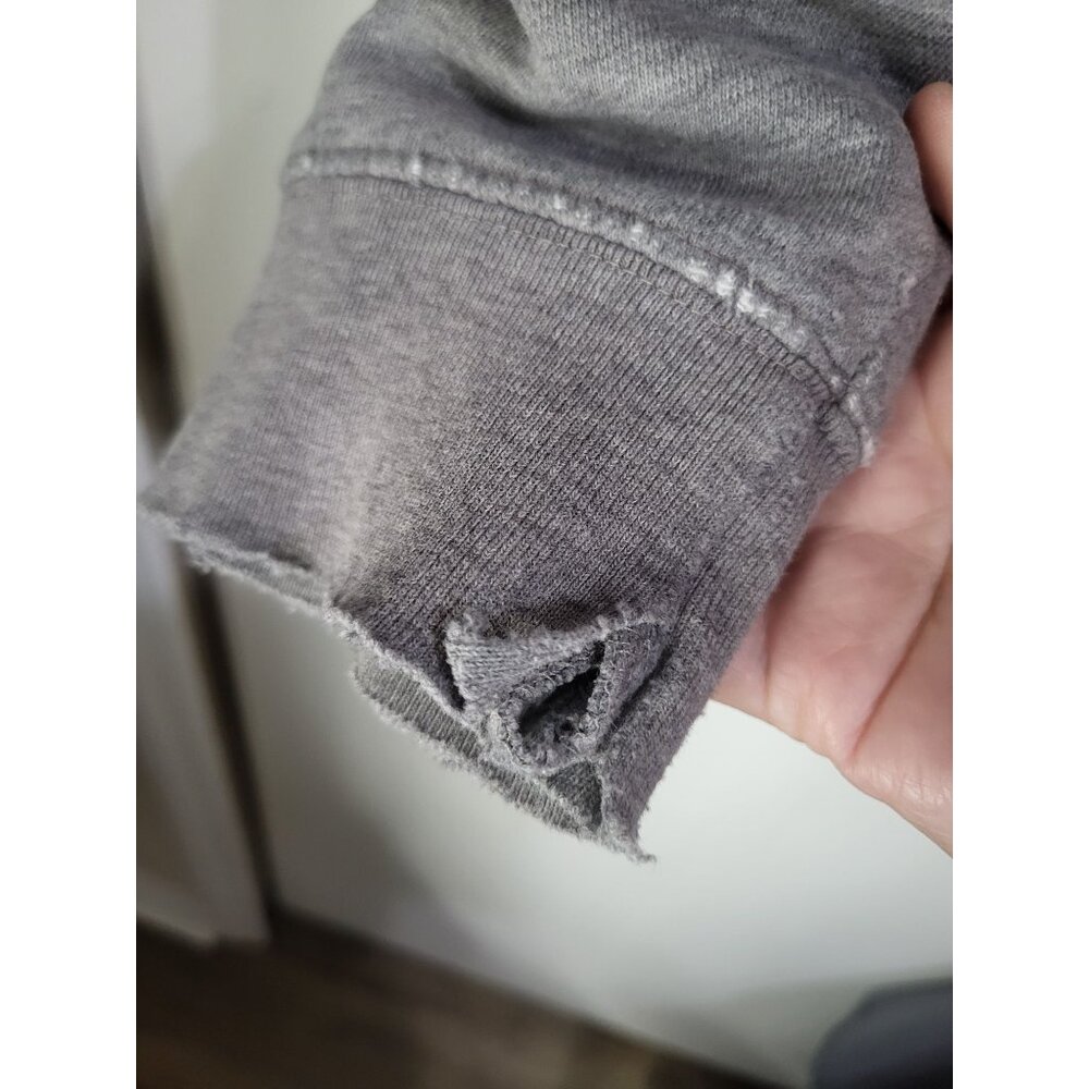 VTG Aeropostale SZ M y2k Grunge Thrashed Hoodie Sweatshirt Pullover Gray *READ - Picture 7 of 11
